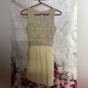 RACHEL Rachel Roy Beige and Cream Midi Dress